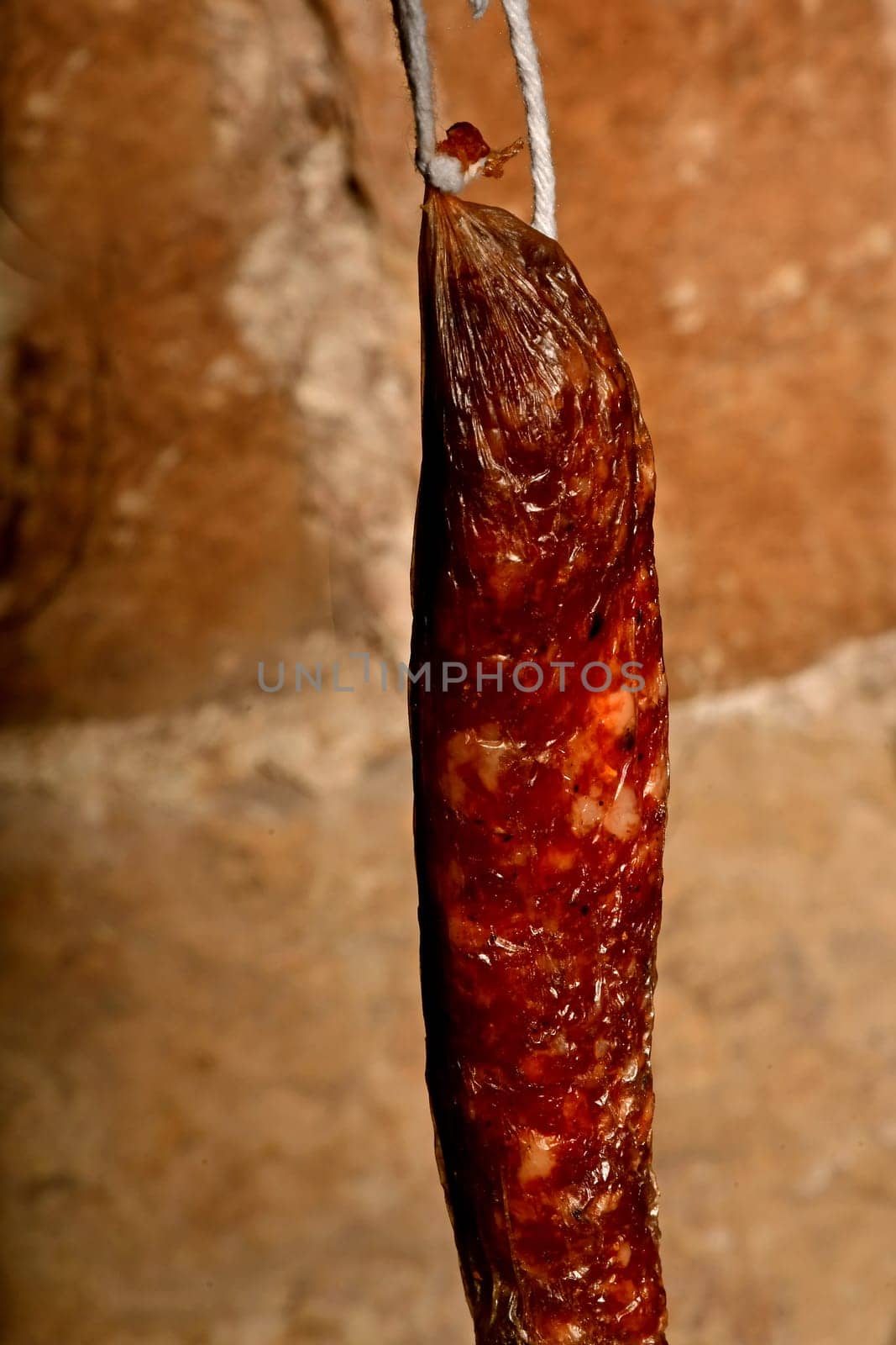 home-made sausage of the Black Forest in a German cellar