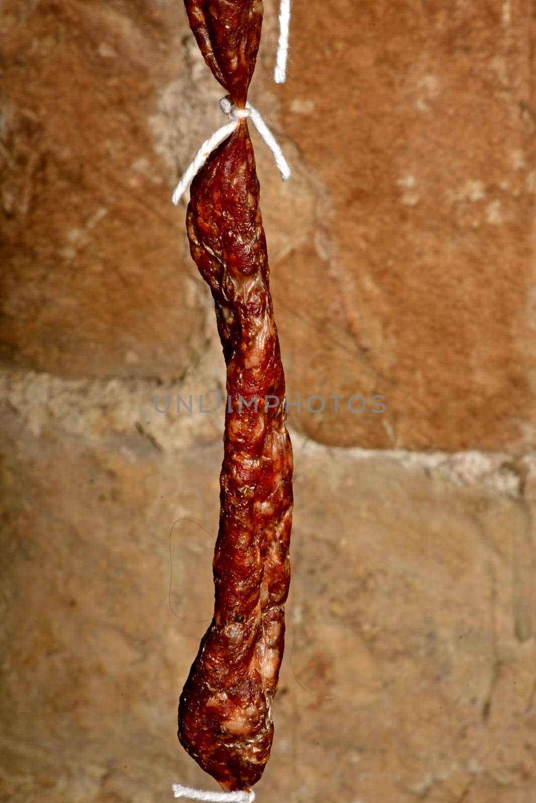 home-made sausage of the Black Forest in a German cellar