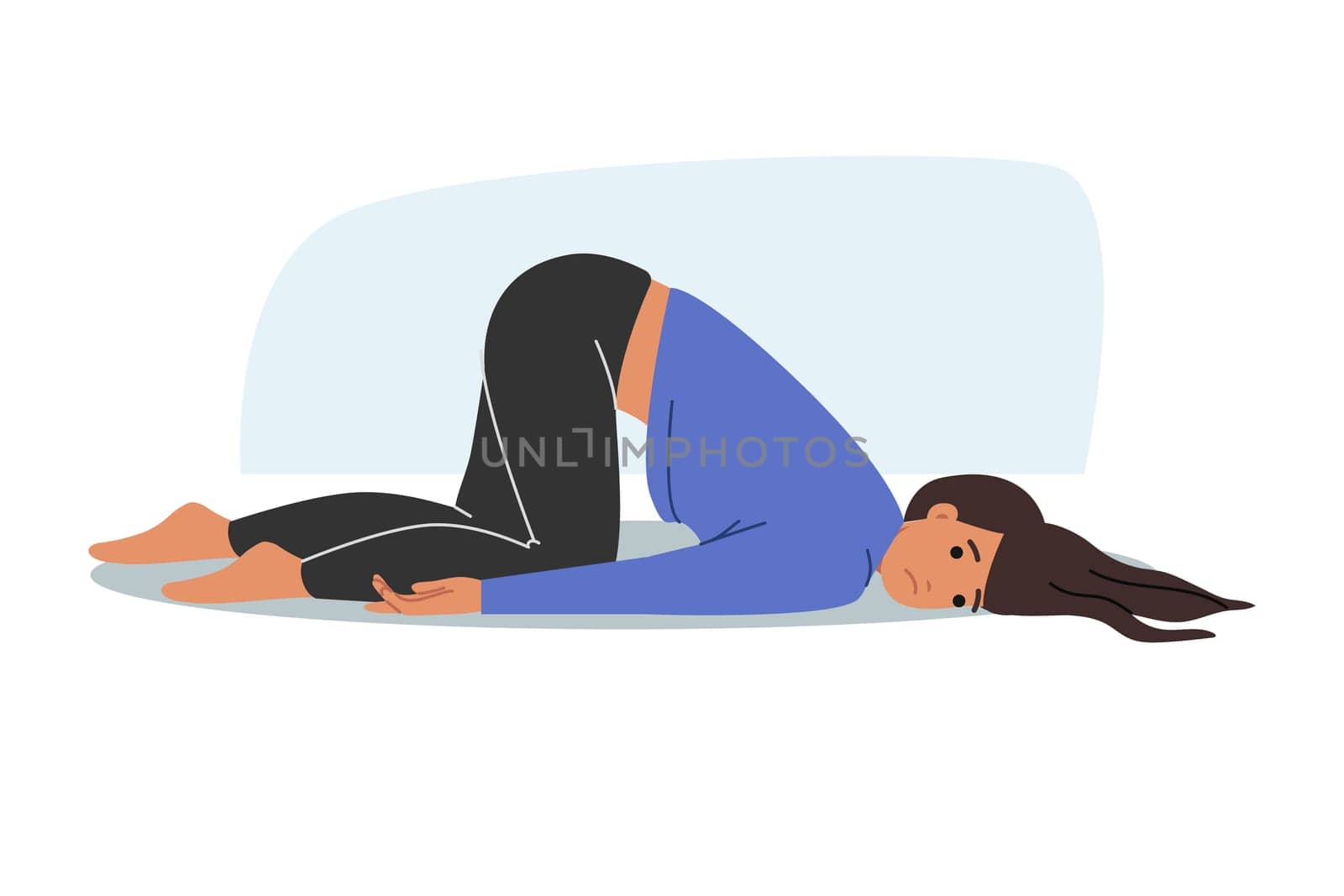 Depressed woman is lying on floor, suffering due to problems in personal life and lack of motivation to act. Depressed girl with upset emotions needs support to get rid of frustration