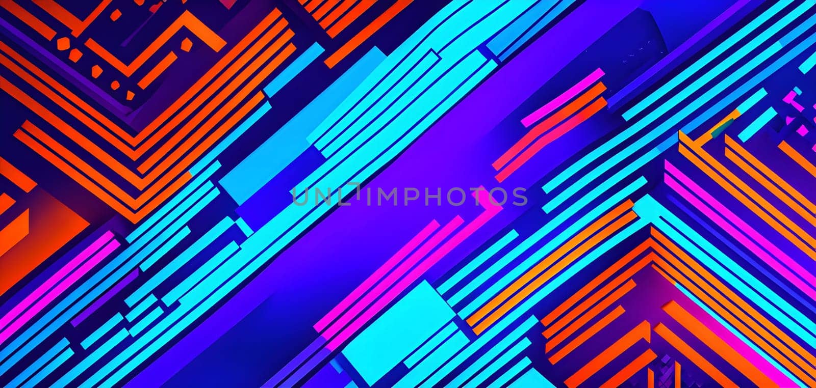 Converging digital lines and sport athletes silhouettes in vibrant colors, creating an abstract pattern to show AI’s impact in sports training