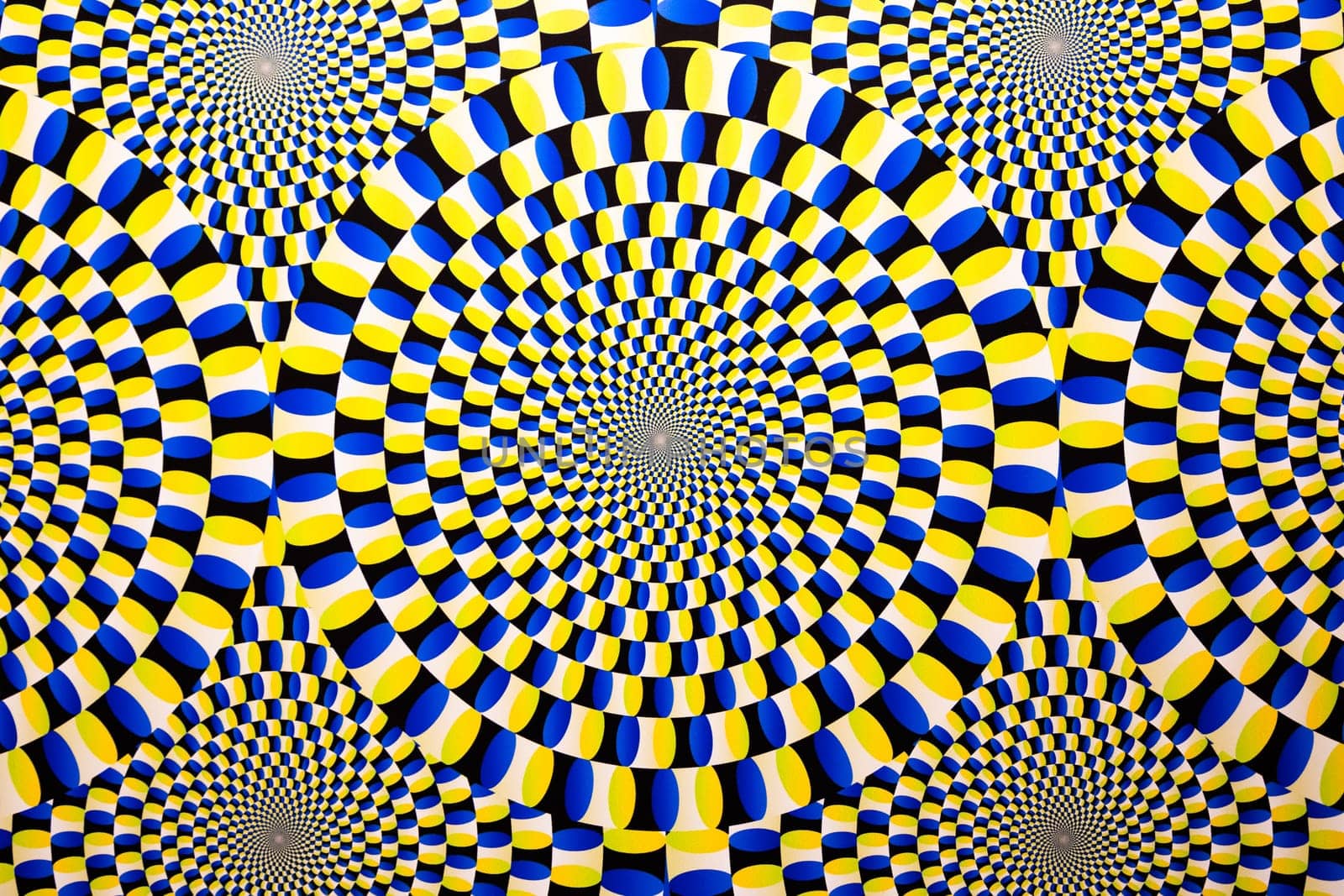 Optical illusion horizontal background. Abstract curves, geometric effect.