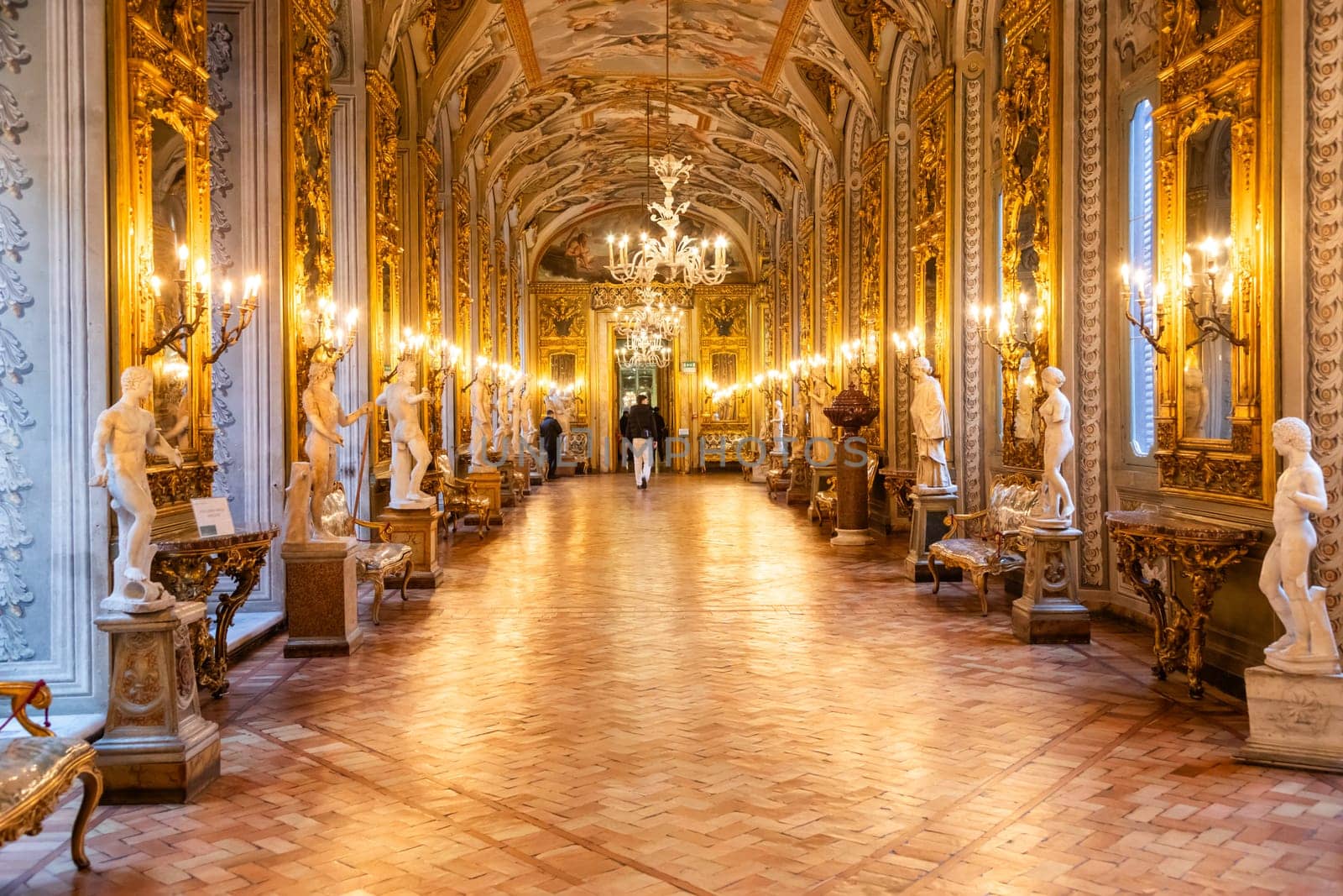 Rome, Italy - 28 December 2023: Doria Pamphilj Gallery, 16th century luxury palace
