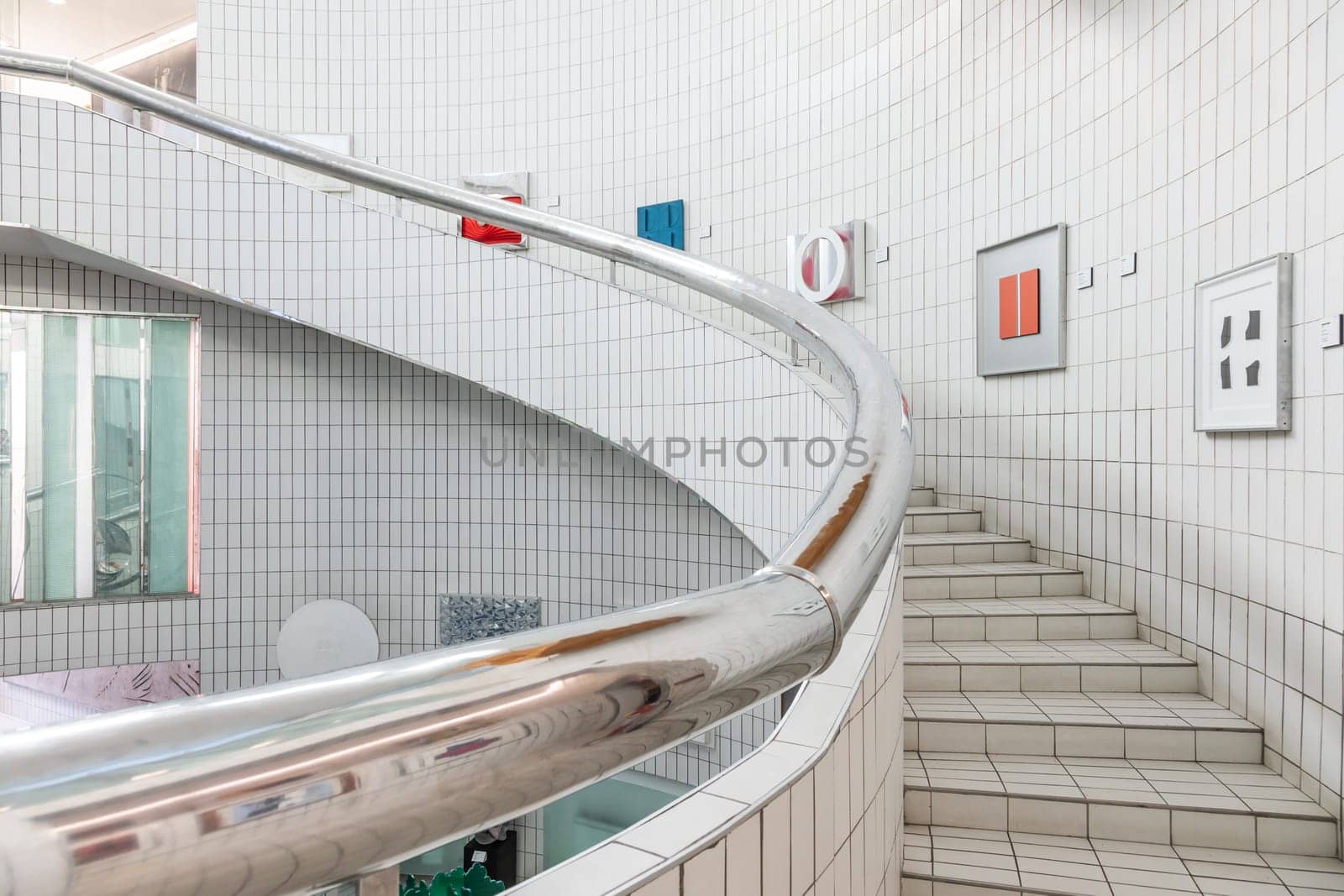 Comacchio, Italy - 13 July 2024: Museum House Remo Brindisi. Modern architecture interior, 1973