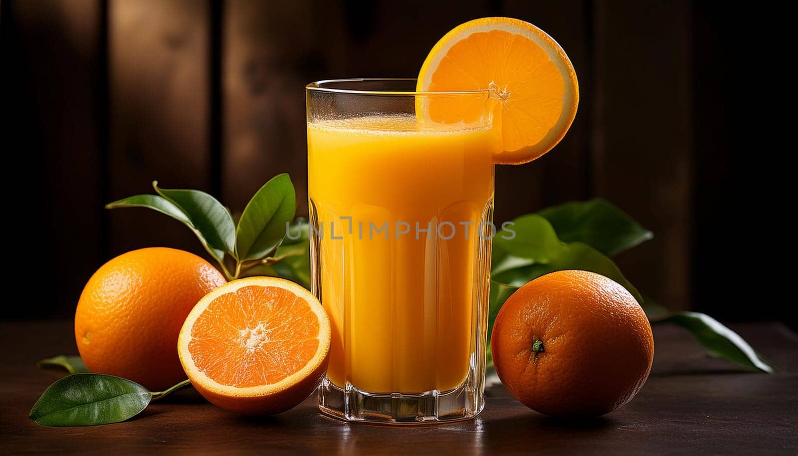 glass of orange juice, AI generated image