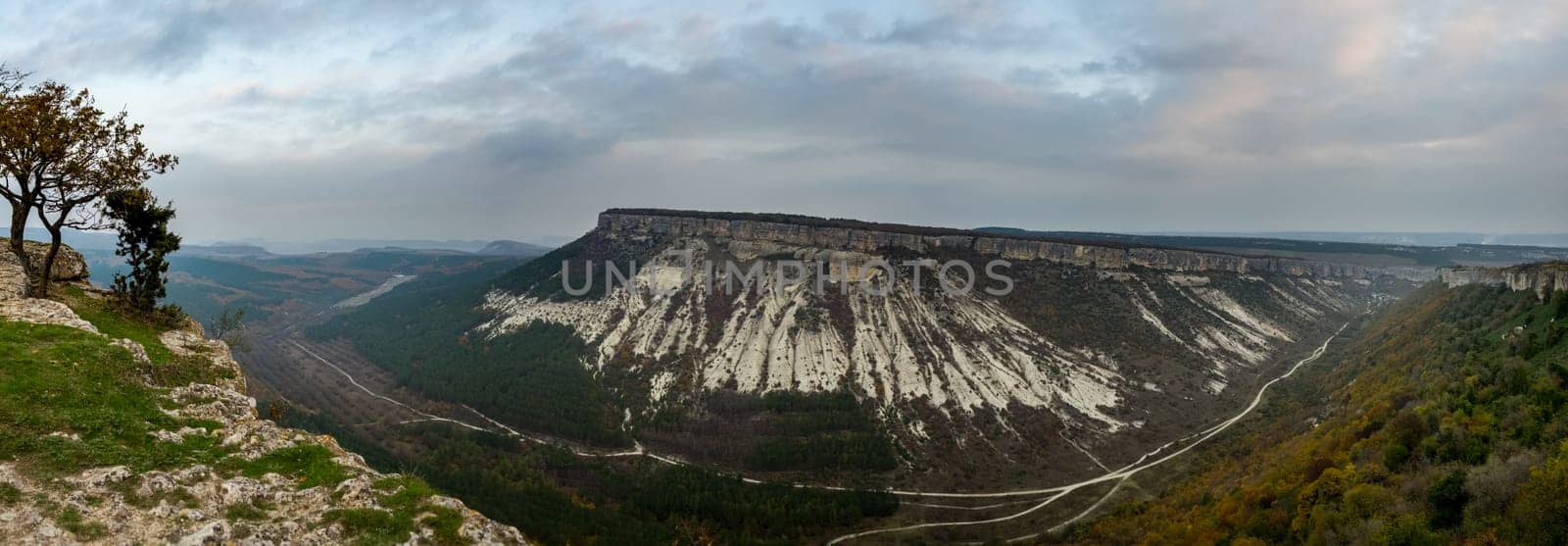 The nature of Crimea, mountains and sky. Grass and forests in the mountains.