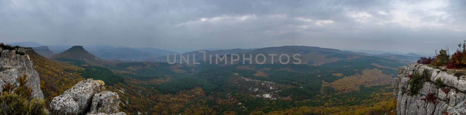 The nature of Crimea, mountains and sky. Grass and forests in the mountains.