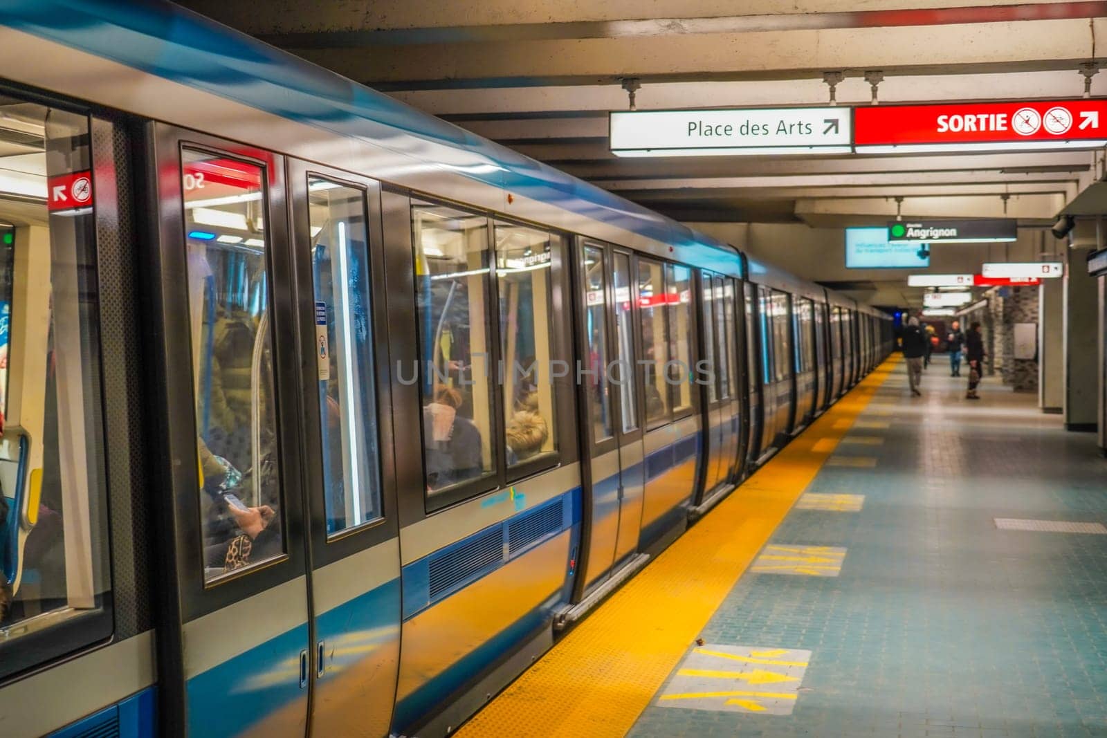 Berri Ukam station platform. Shooting Location: montreal, canada