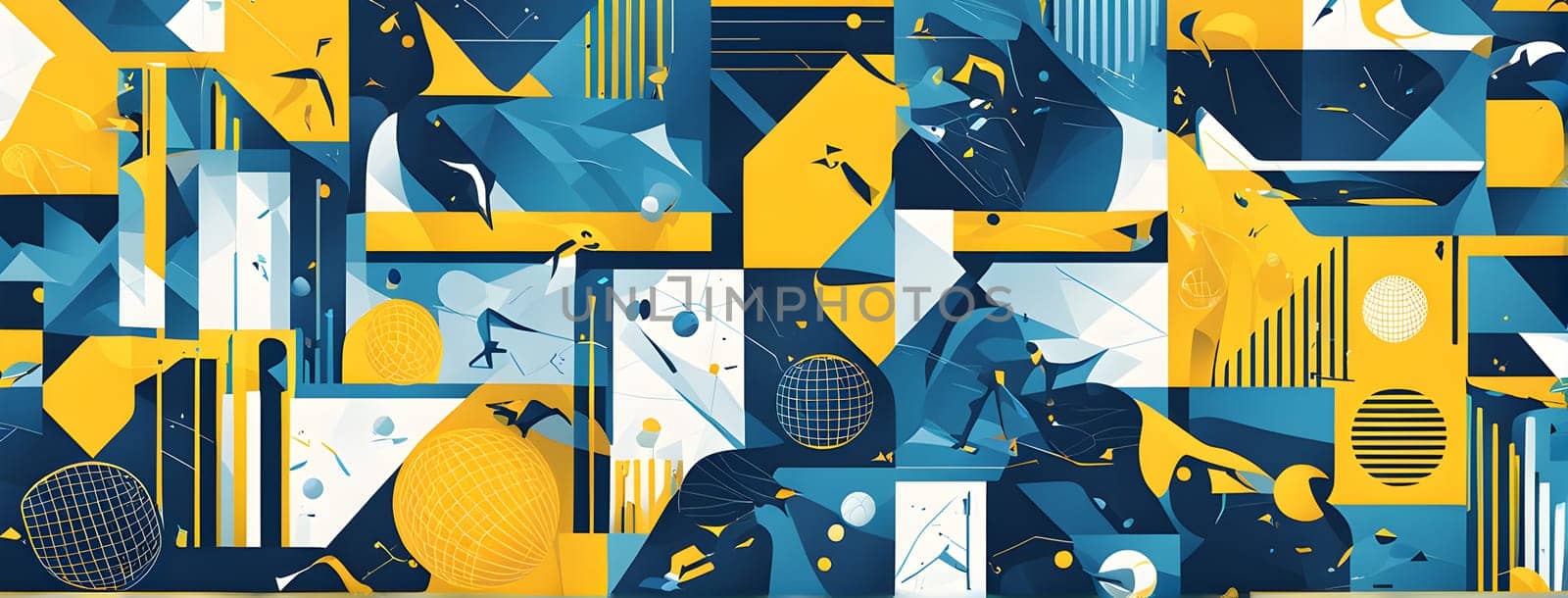 Converging digital lines and sport gear silhouettes creating an abstract pattern to show AI impact in sports training
