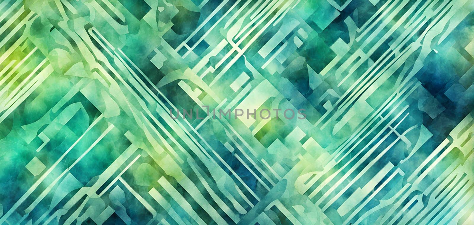 Converging digital lines and sport gear silhouettes creating an abstract pattern to show AI impact in sports training