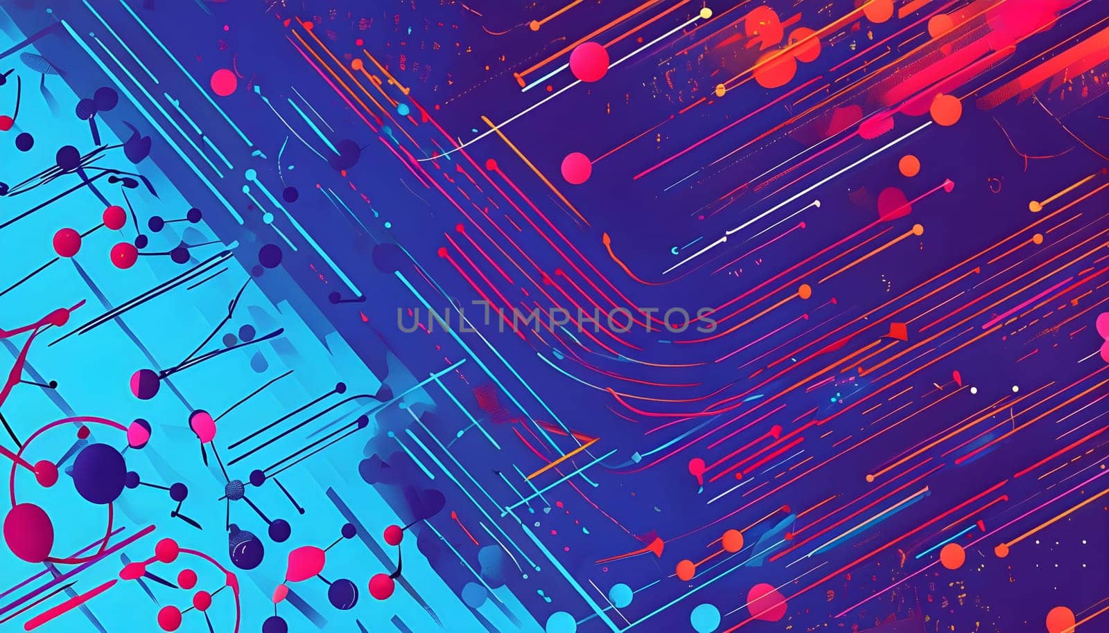 Converging digital lines and sport gear silhouettes creating an abstract pattern to show AI impact in sports training