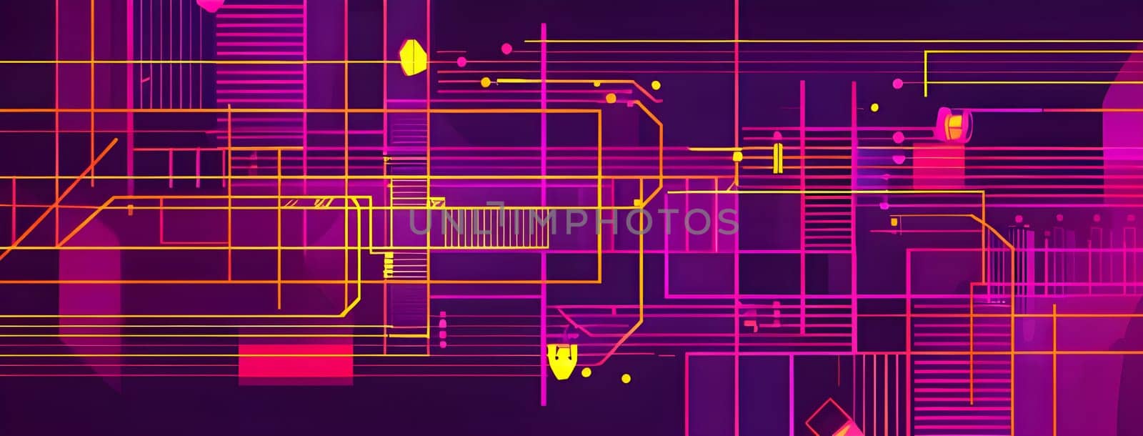 Converging digital lines and sport gear silhouettes creating an abstract pattern to show AI impact in sports training