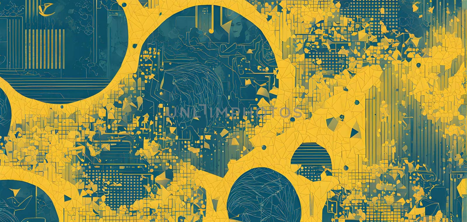 Converging digital lines and sport gear silhouettes creating an abstract pattern to show AI impact in sports training