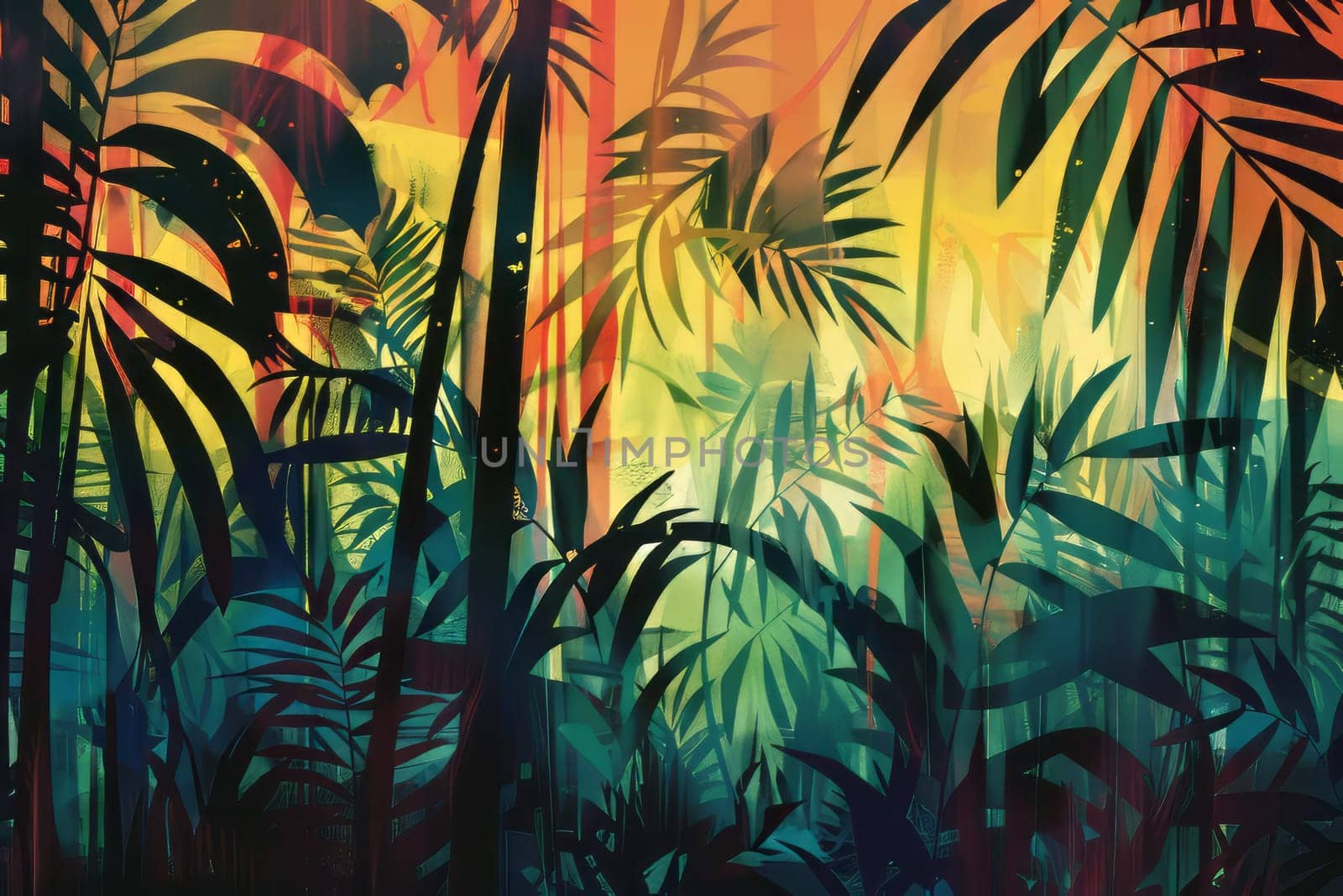 Abstract rainforest vintage design.