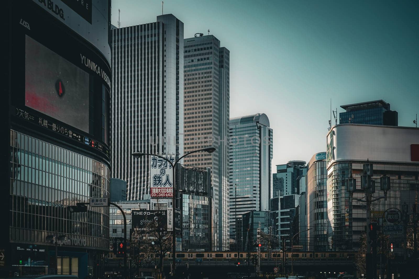Downtown streetscape (Shinjuku). Shooting Location: Shinjuku Ward, Tokyo