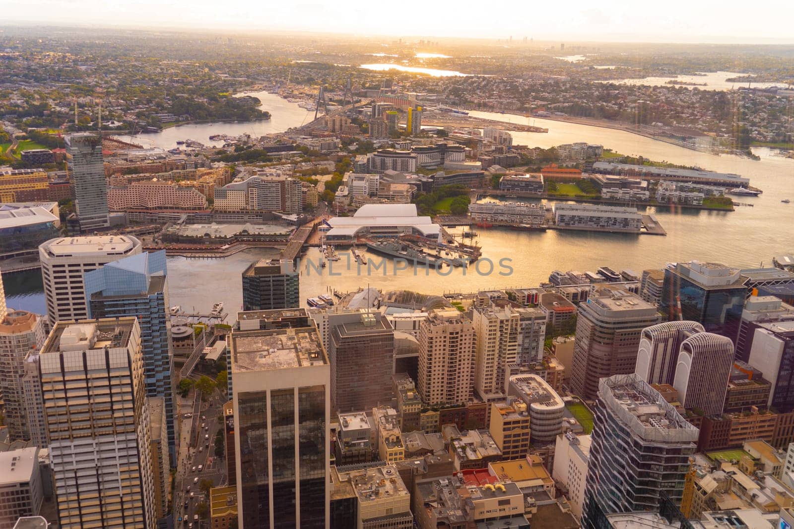 Sydney skyscrapers and sunset. Shooting Location: sydney, australia