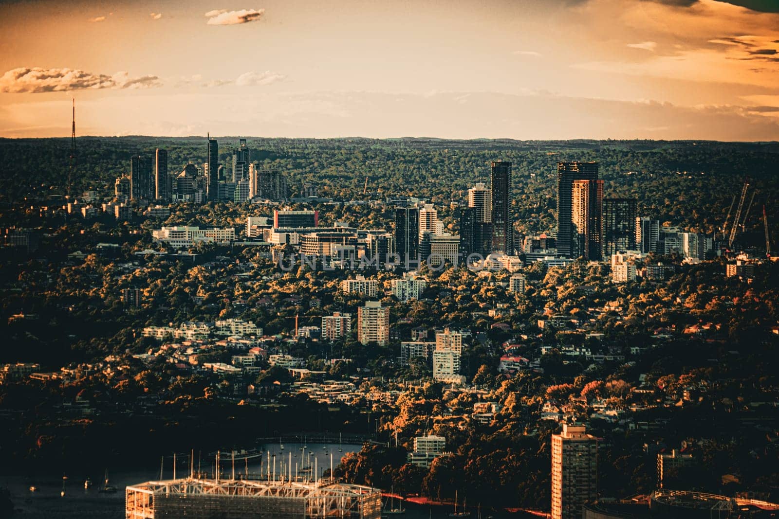 Cityscape from a distance. Shooting Location: sydney, australia
