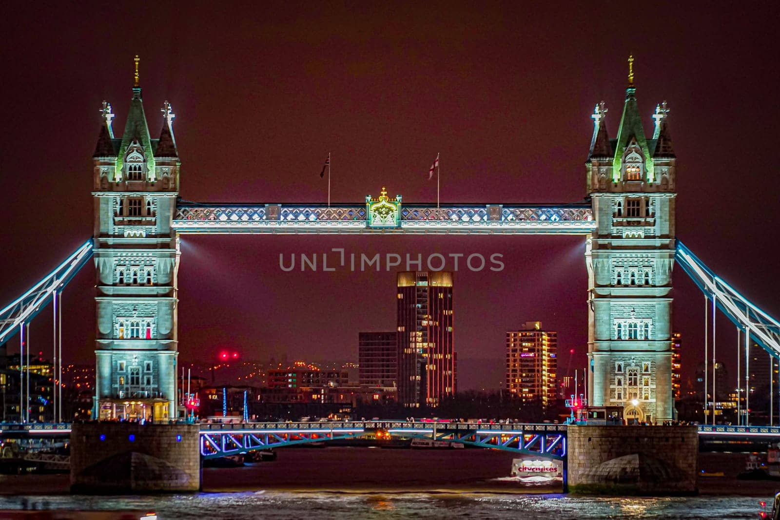 night view of london bridge. Shooting Location: UK, London