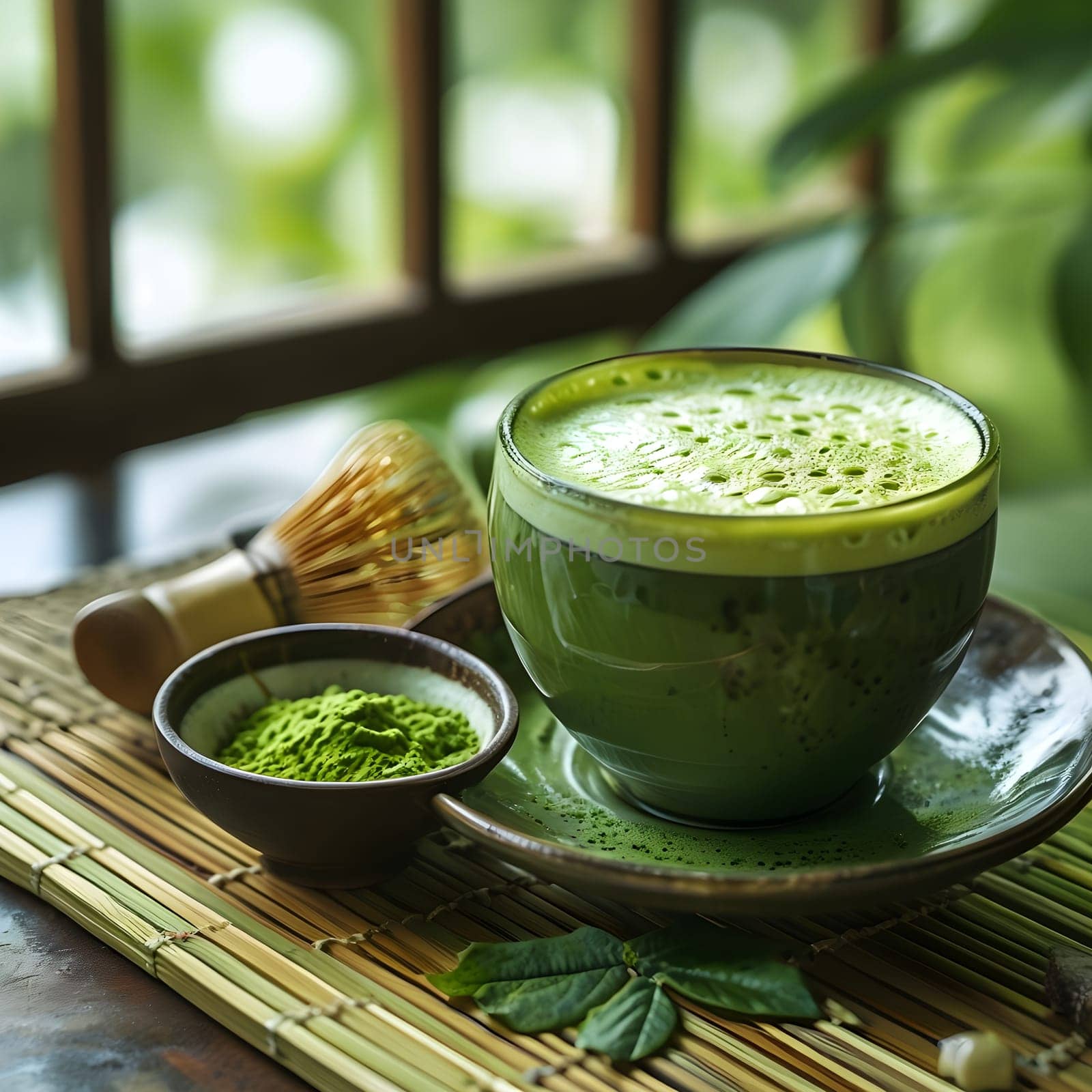 Calm Moments: Matcha Latte and Zen Elements