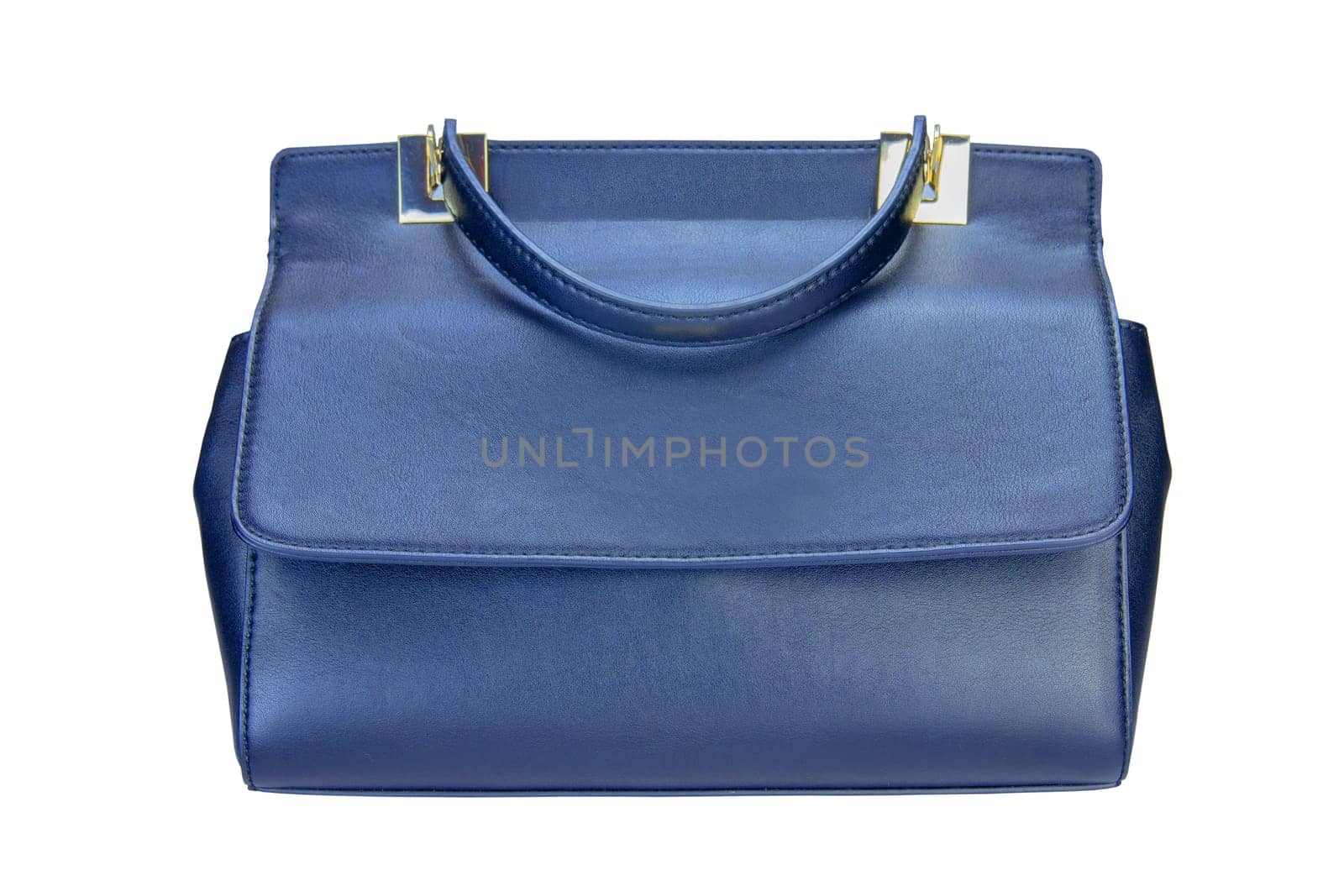 Leather bag isolated. Fashionable bro female elegant luxury women handbag isolated on a white background. Clipping path. Woman trendy accessories.