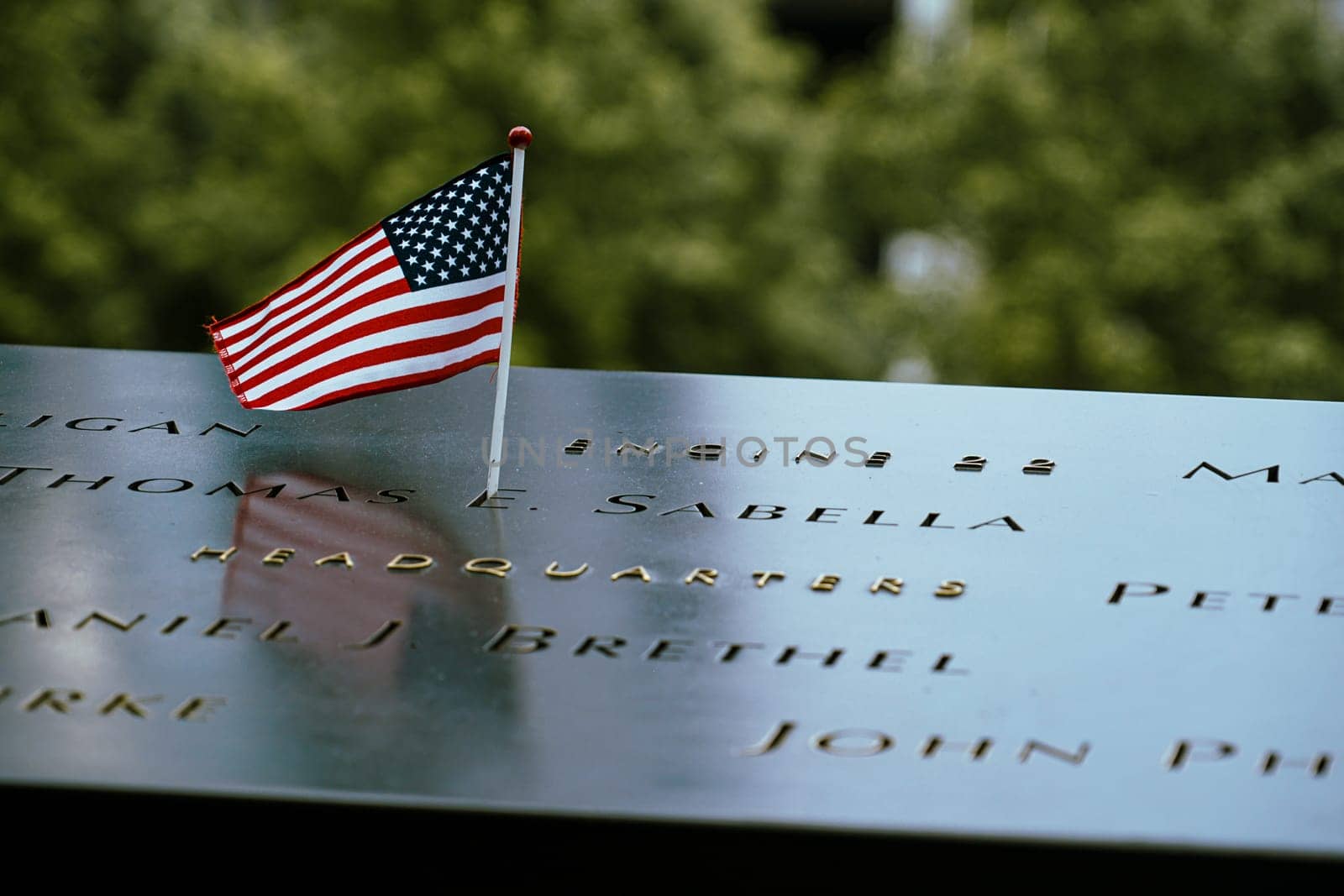 The Star-Spangled Banner and the Stamp of Remembrance. Shooting Location: new york, manhattan