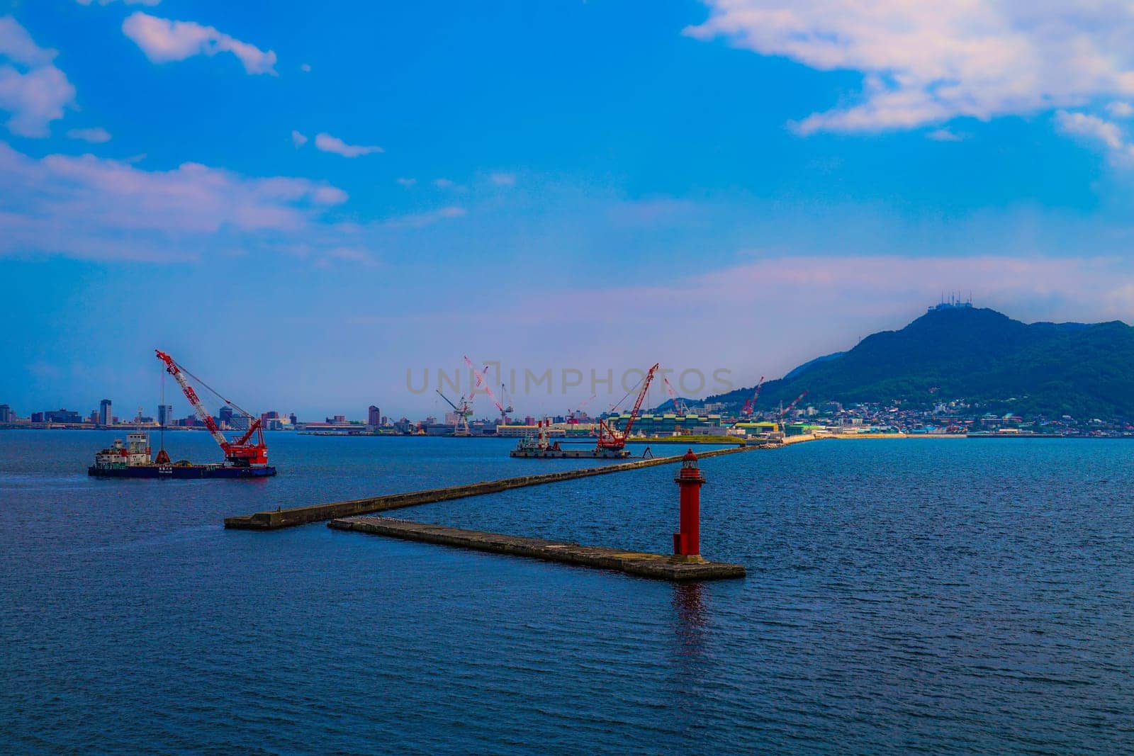 View of Tsugaru Strait. Shooting Location: Hakodate City, Hokkaido