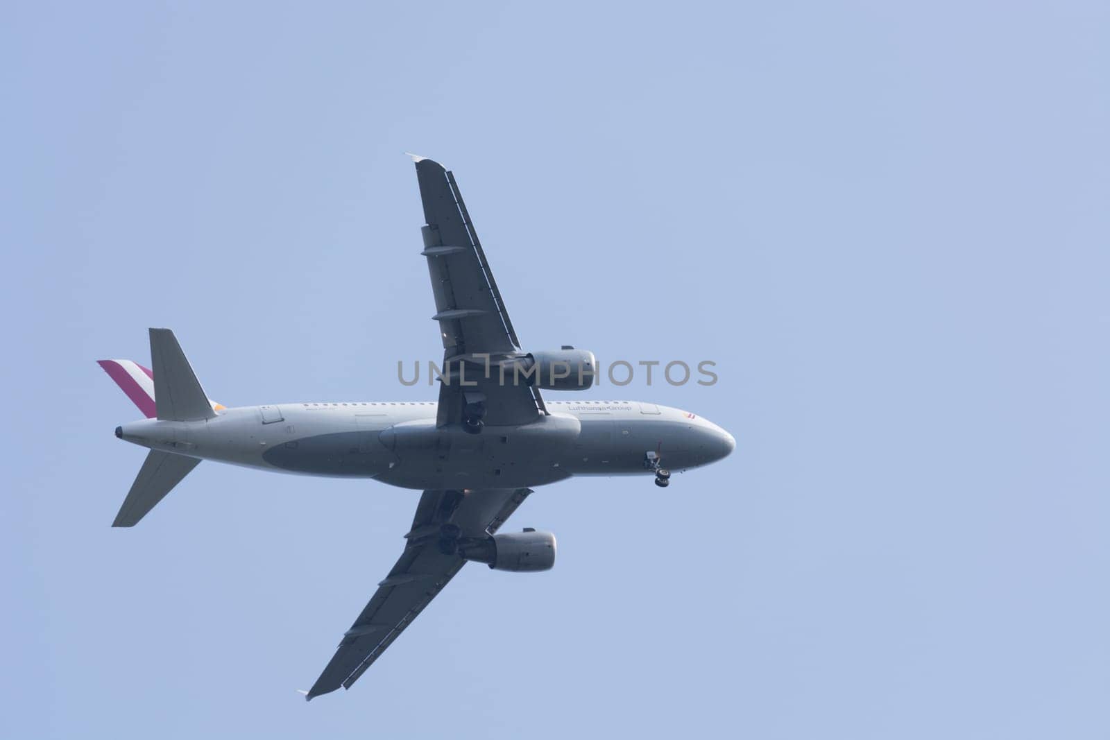 RATINGEN, NRW, GERMANY - AUGUST 28, 2018: Ratingen, Nrw, Germany - August 28, 2018:  Passenger plane landing on the Dusseldorf airport