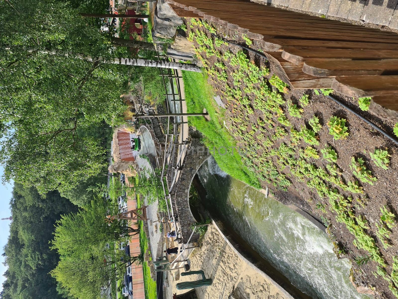 BESTWIG  NRW  GERMANY - JUNE 18  2020: Bestwig  Nrw  Germany - June 18  2020: Exciting ride on the raging river of a wild water ride