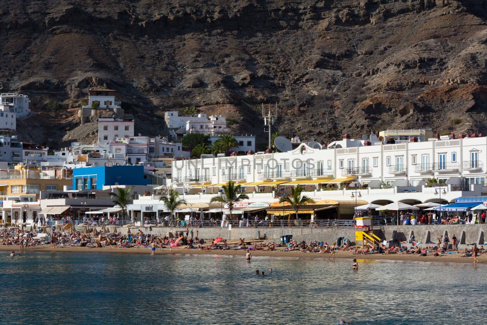 CRAN CANARIA, PUERTO DE MOGAN- NOVEMBER 15, 2019: Cran Canaria, Puerto de Mogan, Spain - November 15, 2019: Puerto de Mogan town on the coast of Gran Canaria island, Spain