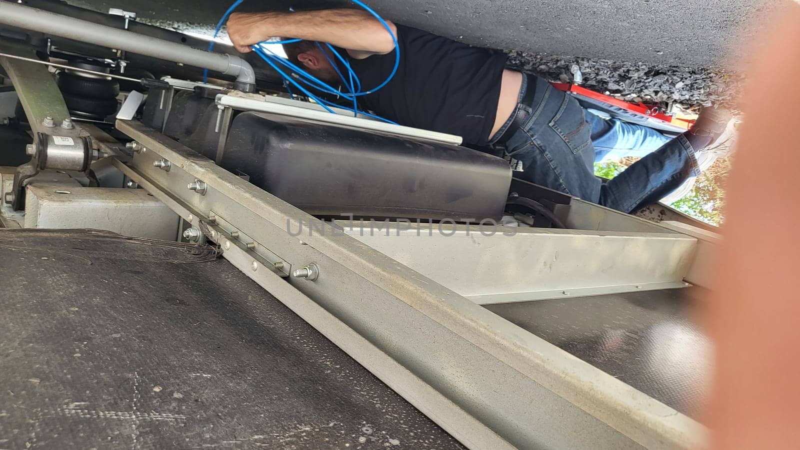 VELBERT, NRW, GERMANY - June 17, 2022: Shock absorbers and air springs, new car parts, spare parts for a mobile home