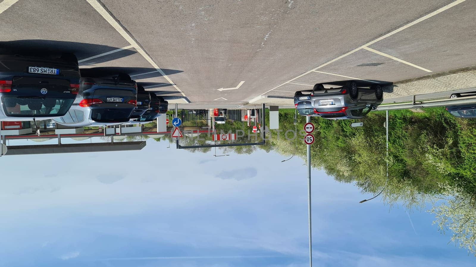 WASSERBILLIG, LUXEMBOURG - APRIL 15, 2022: Wasserbillig, Luxembourg - April 15, 2022: Former border crossing from Germany to Luxembourg. View of the large gas station