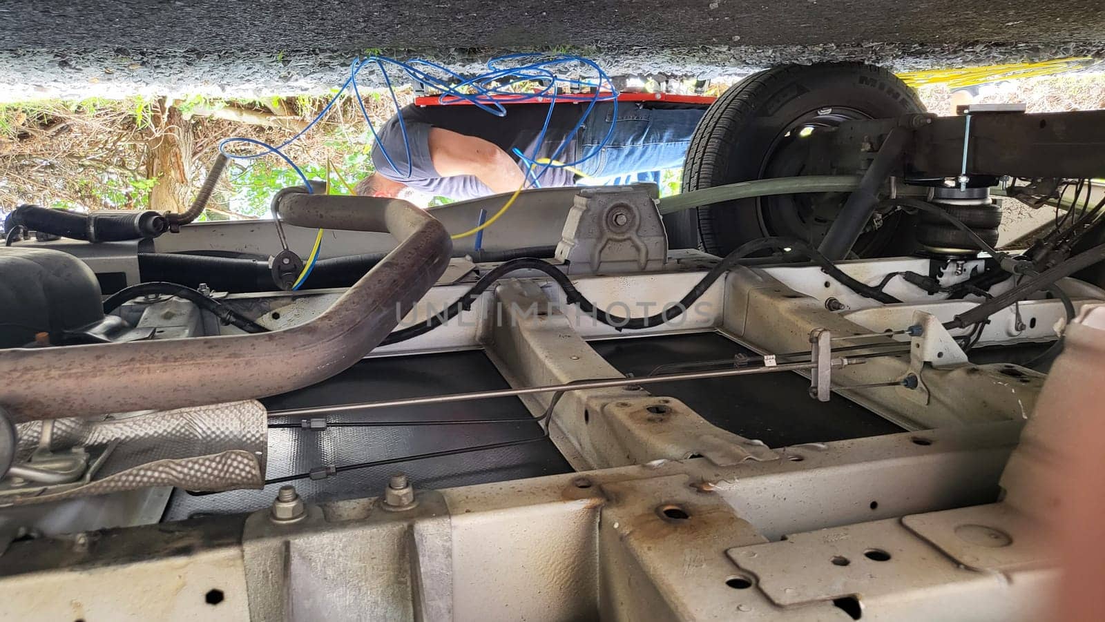 VELBERT, NRW, GERMANY - June 17, 2022: Shock absorbers and air springs, new car parts, spare parts for a mobile home