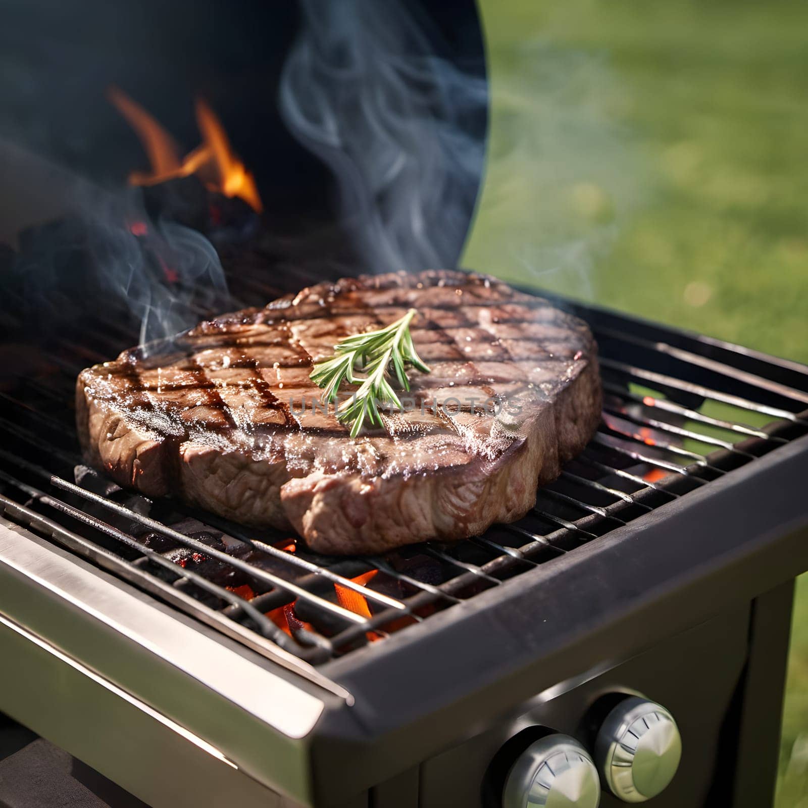 Flame-Kissed Perfection: Steak Grilling with Fire and Smoke