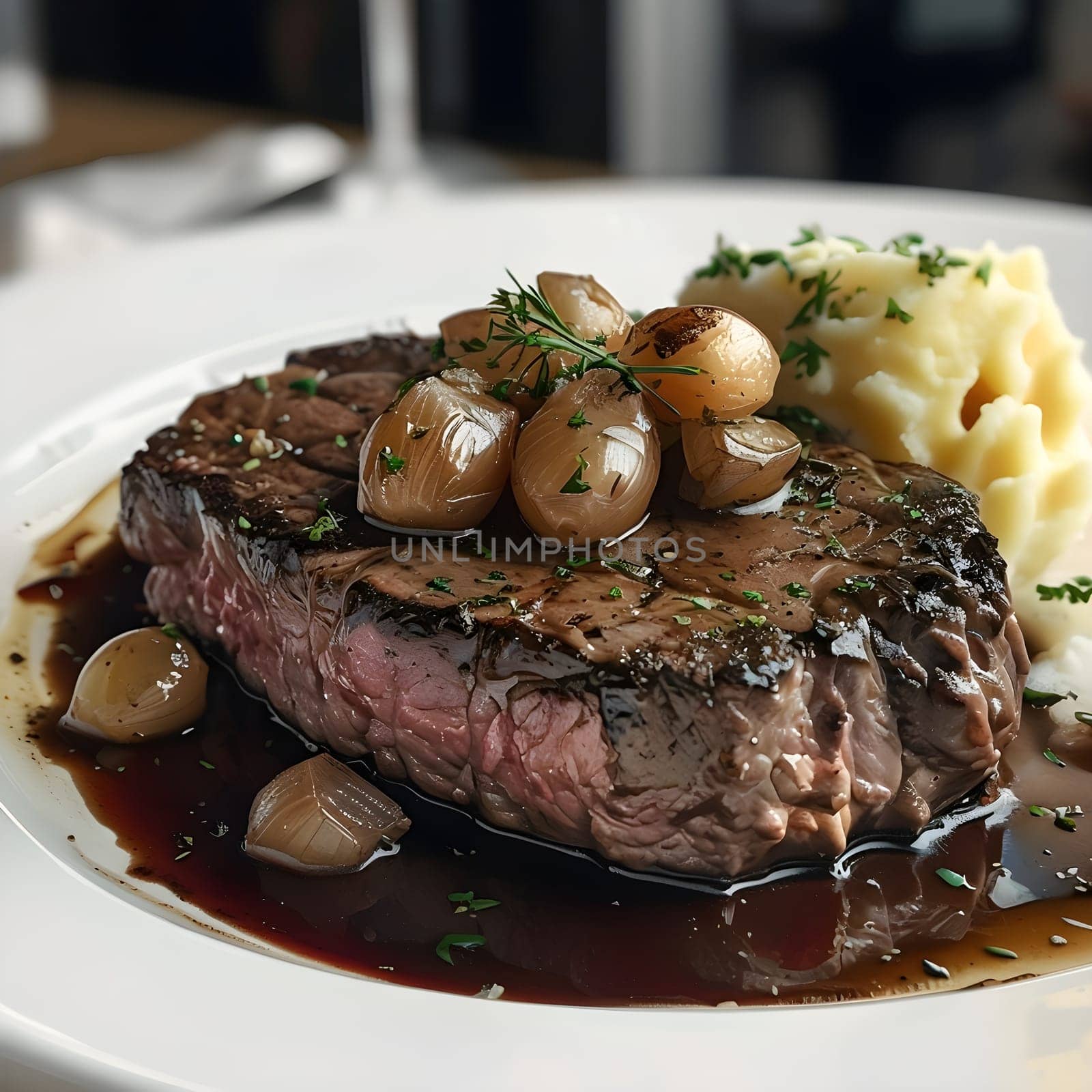 Steak in Red Wine Sauce with Pearl Onions and Creamy Mashed Potatoes: A Luxurious Meal