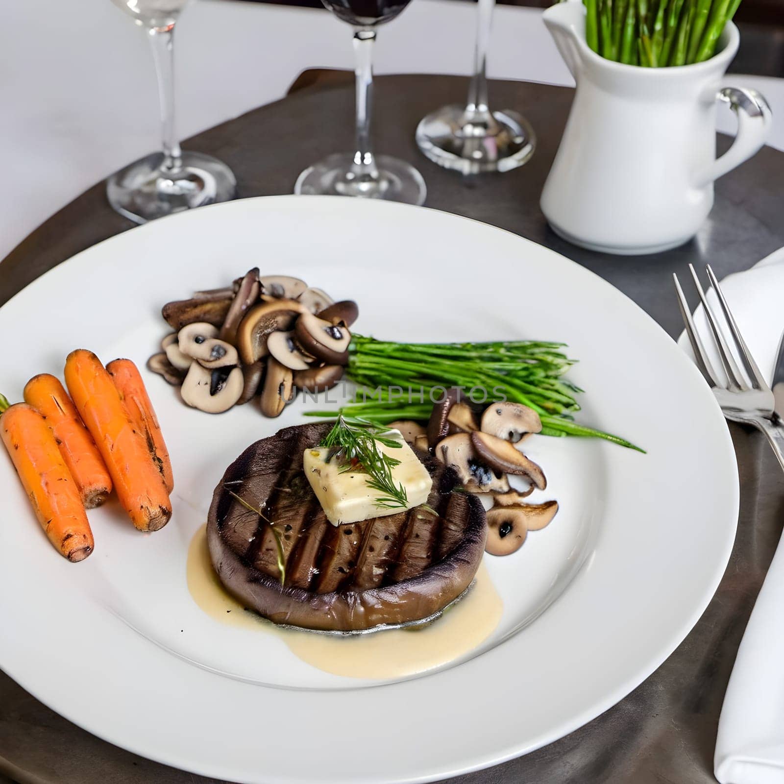 Gourmet Indulgence: A Culinary Journey with Steak, Truffle Butter, and Vibrant Vegetables