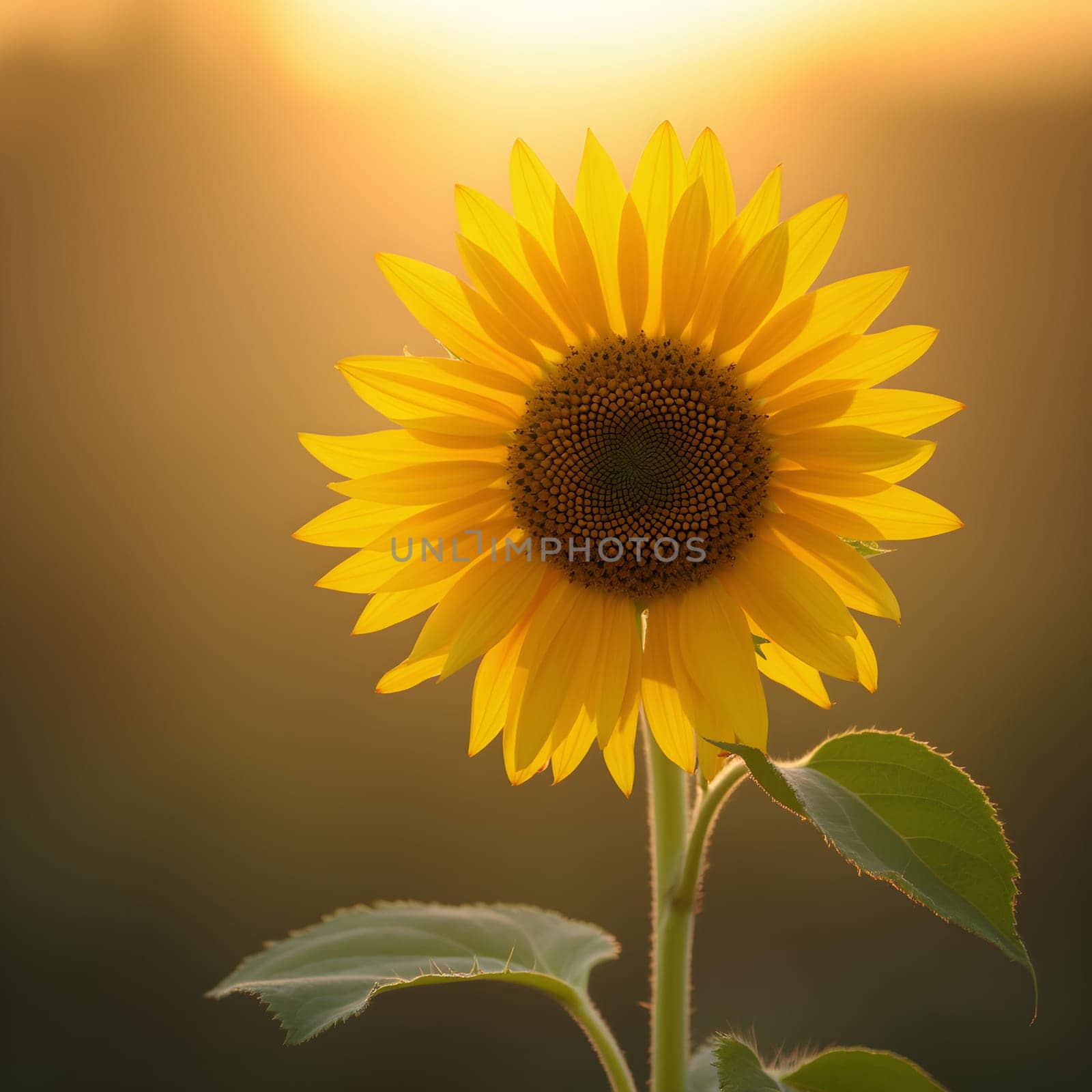 Golden Sunflower Against a Dreamy Blurred Background