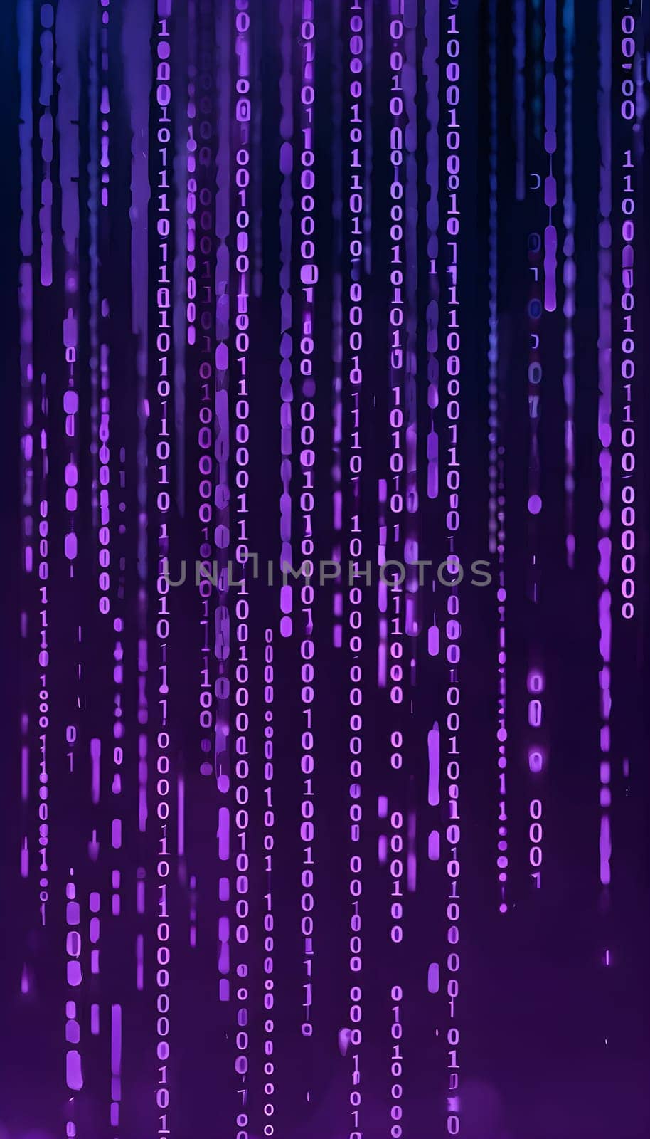abstract animation of binary code cascading down like digital rain, representing data insights in monochromatic hues