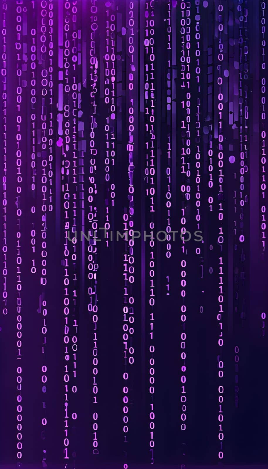 abstract animation of binary code cascading down like digital rain, representing data insights in monochromatic hues