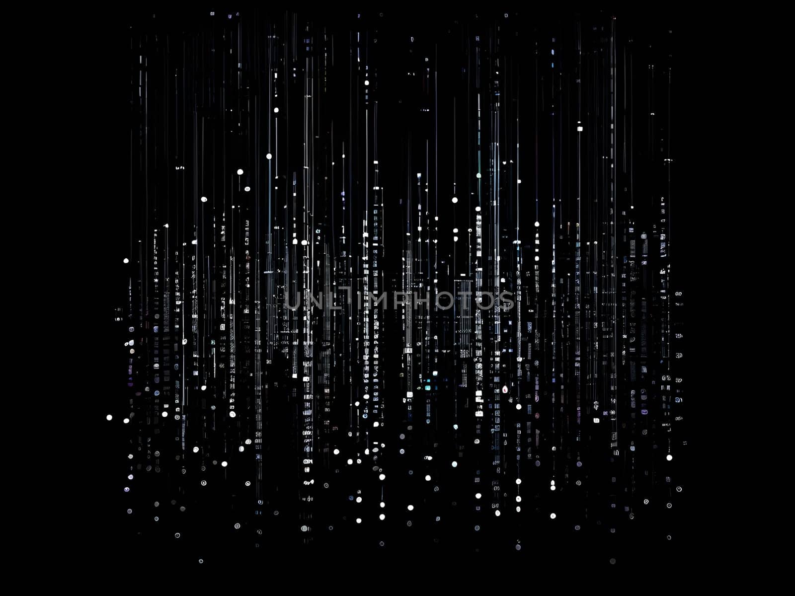 abstract animation of binary code cascading down like digital rain, representing data insights in monochromatic hues
