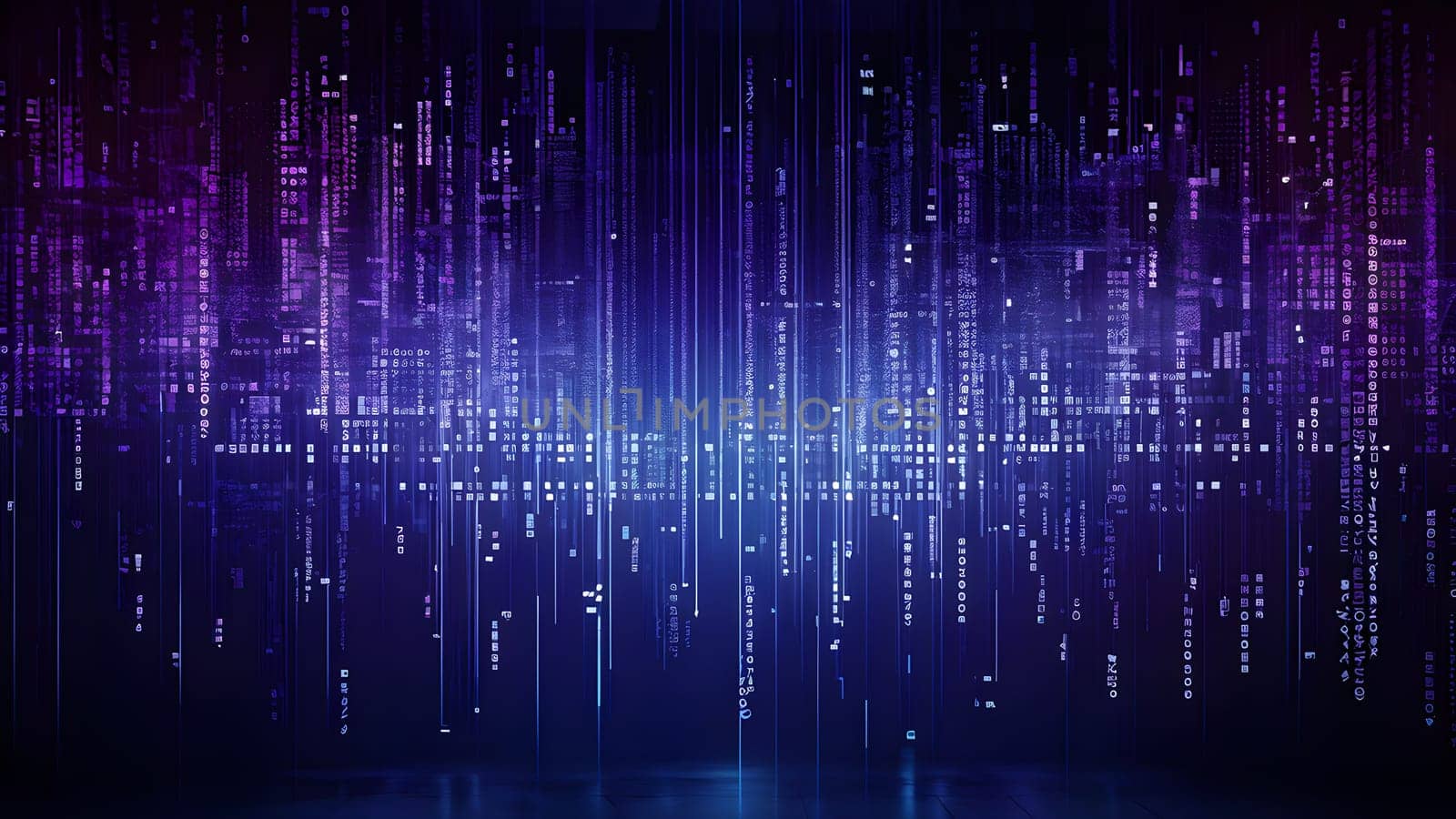 abstract animation of binary code cascading down like digital rain, representing data insights in monochromatic hues