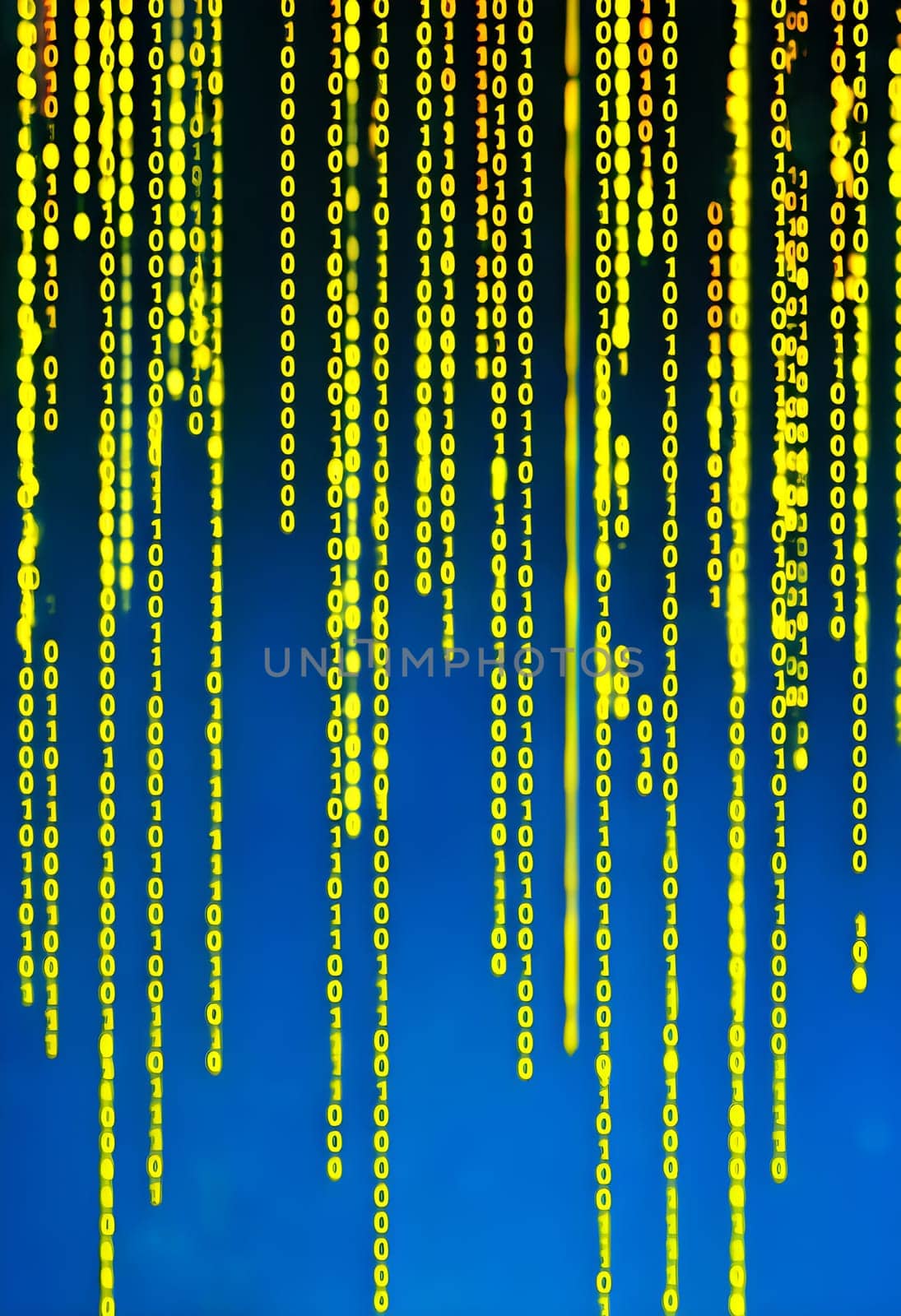 abstract animation of binary code cascading down like digital rain, representing data insights in monochromatic hues