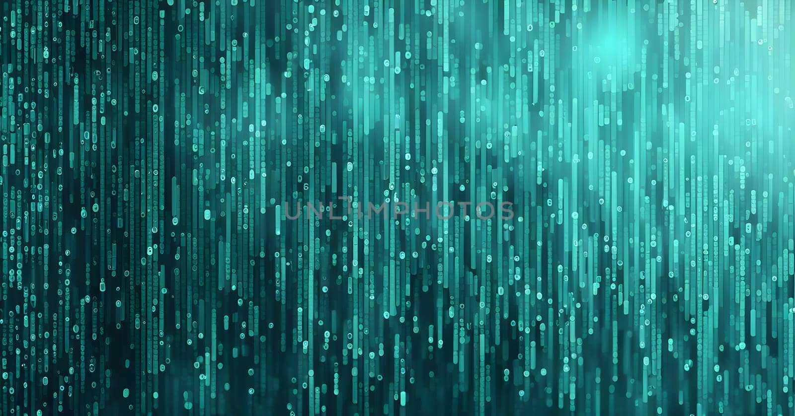 abstract animation of binary code cascading down like digital rain, representing data insights in monochromatic hues