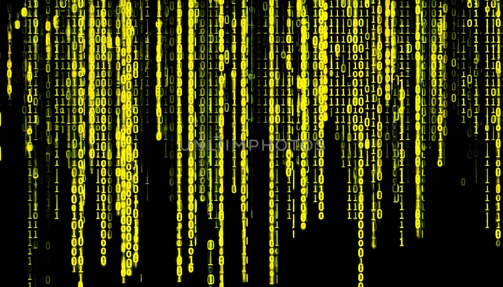 abstract animation of binary code cascading down like digital rain, representing data insights in monochromatic hues