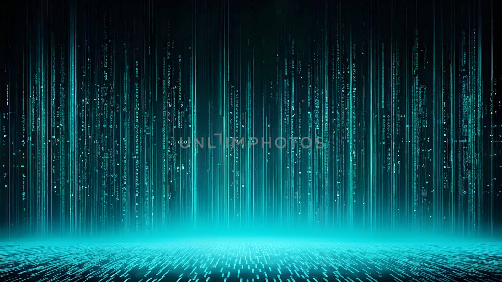 abstract animation of binary code cascading down like digital rain, representing data insights in monochromatic hues