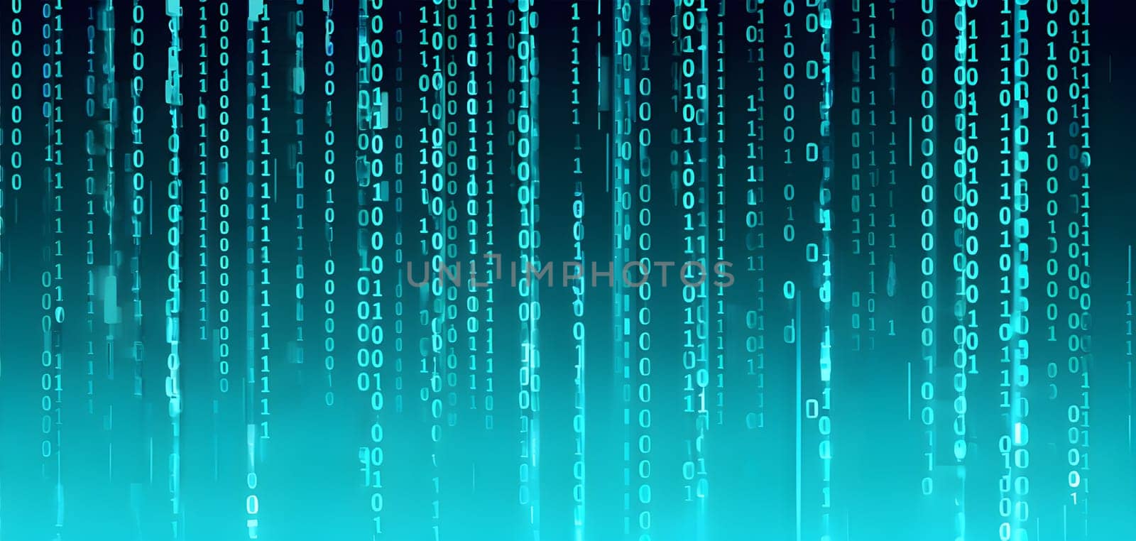 abstract animation of binary code cascading down like digital rain, representing data insights in monochromatic hues