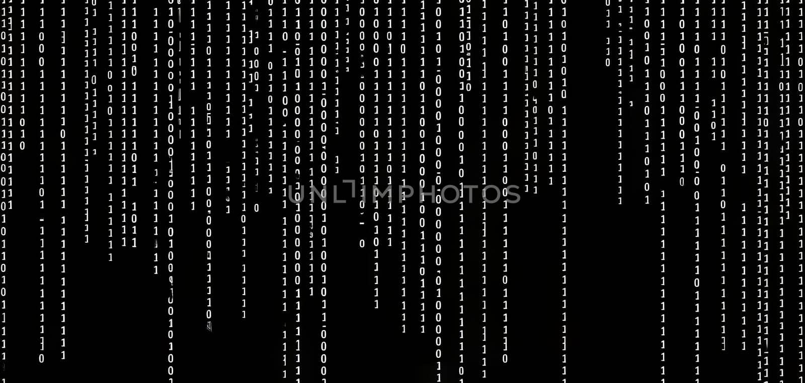 abstract animation of binary code cascading down like digital rain, representing data insights in monochromatic hues
