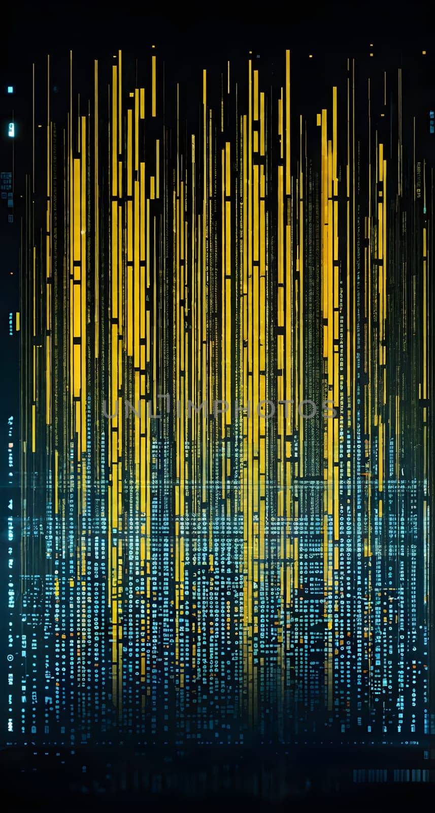 abstract animation of binary code cascading down like digital rain, representing data insights in monochromatic hues