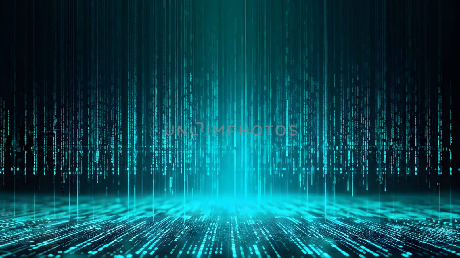 abstract animation of binary code cascading down like digital rain, representing data insights in monochromatic hues