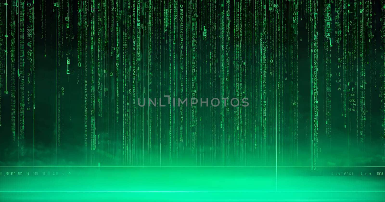 abstract animation of binary code cascading down like digital rain, representing data insights in monochromatic hues