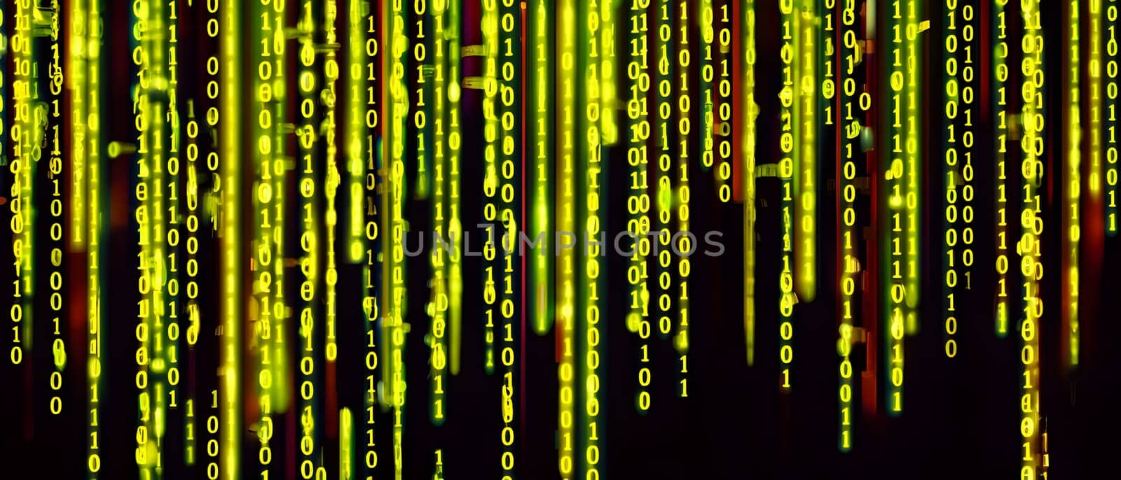abstract animation of binary code cascading down like digital rain, representing data insights in monochromatic hues