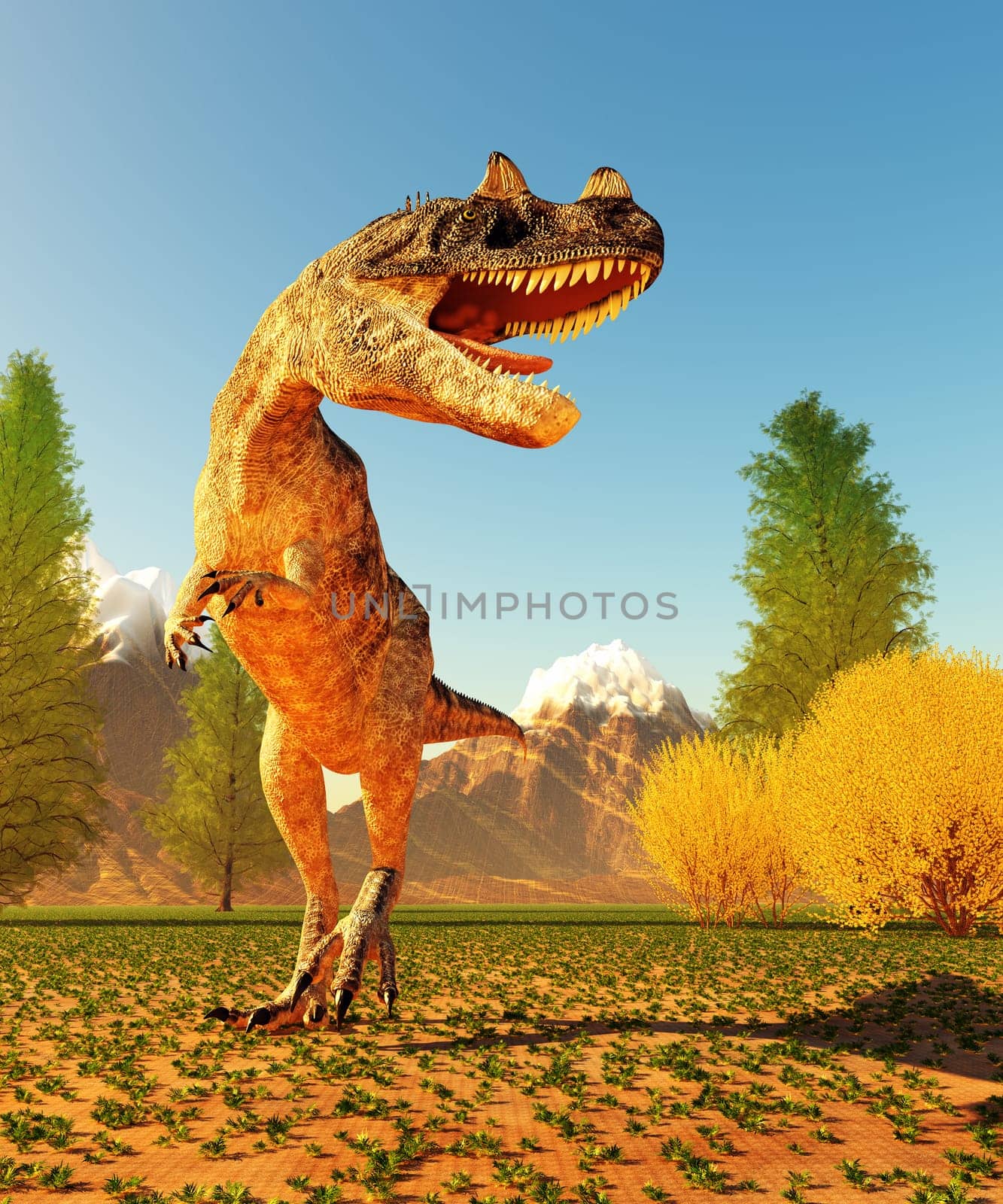 Ceratosaurus was a carnivorous theropod dinosaur that lived in the Jurassic Period of North America.